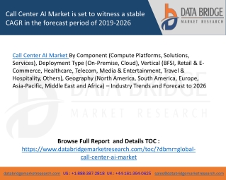 Call Center AI Market is set to witness a stable CAGR in the forecast period of 2019-2026