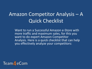 How to do Amazon Competitor Analysis ?