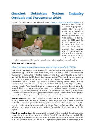 Gunshot Detection System Industry Outlook and Forecast to 2024