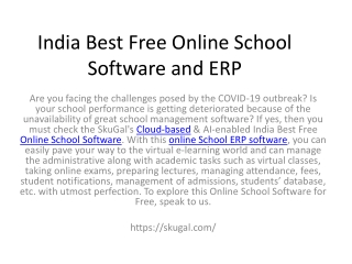 India Best Free Online School Software and ERP