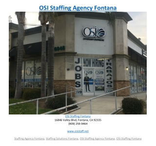 OSI Staffing Agency Fontana