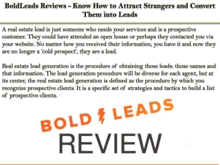 BoldLeads Reviews - Know How to Attract Strangers and Convert Them into Leads