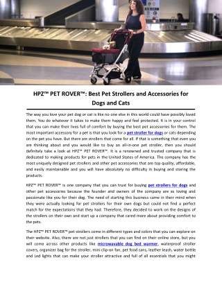 HPZ™ PET ROVER™: Best Pet Strollers and Accessories for Dogs and Cats