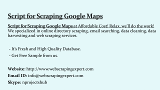 Script for Scraping Google Maps