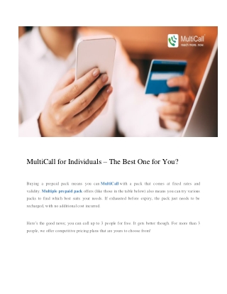 MultiCall for Individuals – The Best One for You?