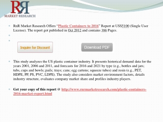 US Plastic Container Industry Research Report 2016