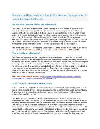 Fire Alarm and Detection Market Size By Fire Detectors, By Application, By Geographic Scope And Forecast