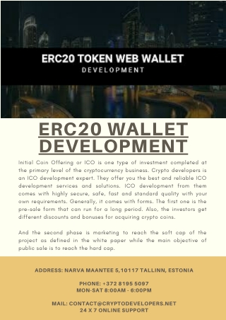 ERC20 Wallet Development | Crypto Developers