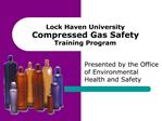 Lock Haven University Compressed Gas Safety Training Program