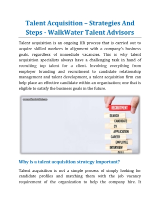 Talent Acquisition _ Strategies And Steps - WalkWater Talent Advisors