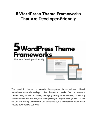 5 WordPress Theme Frameworks That Are Developer-Friendly