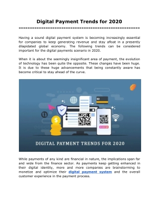 Digital Payment Trends for 2020