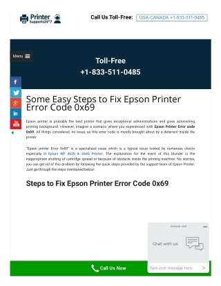 Easy Steps to Fix Epson Printer Error Code 0x69