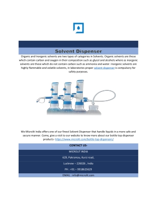 Solvent Dispenser