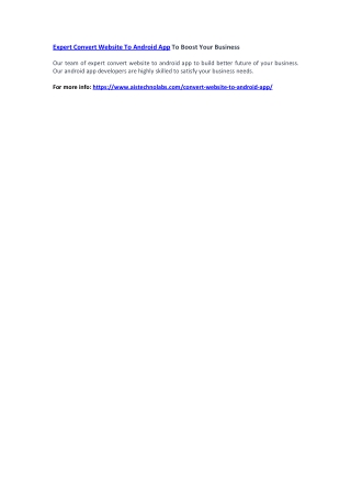 Expert Convert Website To Android App To Boost Your Business