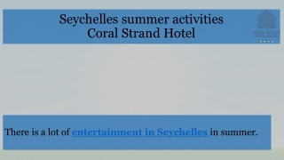Seychelles summer activities by Coral Strand Hotel