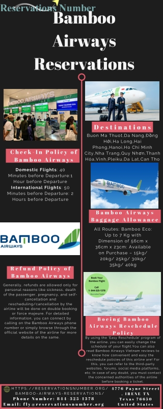 Bamboo Airways Booking, Schedule & Offers | Reservationsnumber.org