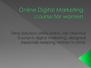 Online Digital Marketing Course for Women