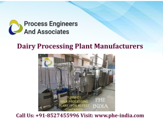 Dairy Processing Plant Manufacturers