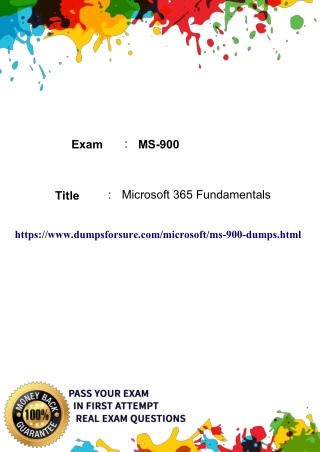 2020 MS-900 Dumps - MS-900 Questions Answers - Dumpsforsure.com