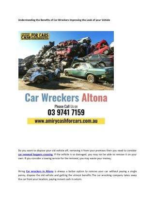 Understanding the Benefits of Car Wreckers Improving the Look of your Vehicle