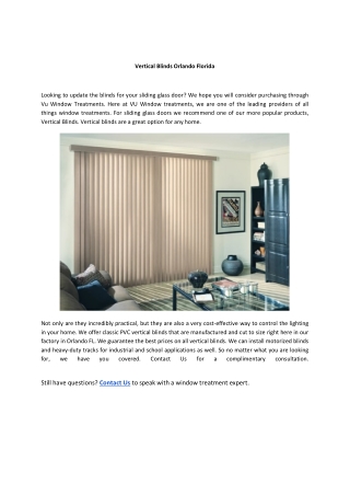 Vertical Blinds Orlando Florida