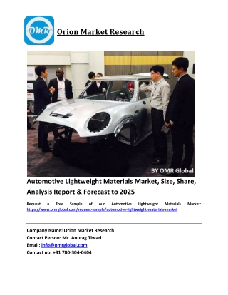 Automotive Lightweight Materials Market Growth, Size, Share, Industry Report and Forecast 2019-2025