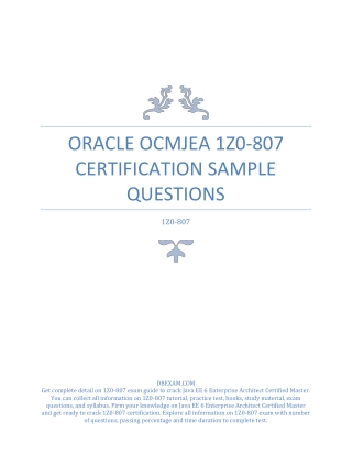 Oracle OCMJEA 1Z0-807 Certification Sample Questions