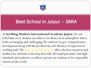 Best School in Jaipur - SMIA