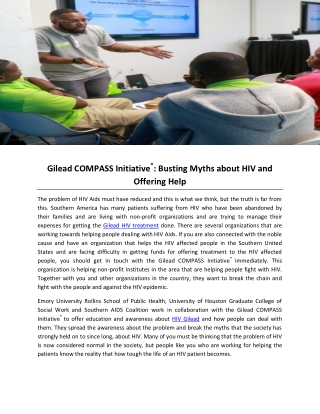 Gilead COMPASS Initiative®: Busting Myths about HIV and Offering Help