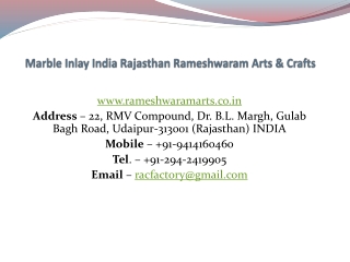 Marble Inlay India Rajasthan Rameshwaram Arts & Crafts