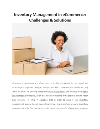 Inventory Management in eCommerce: Challenges & Solutions