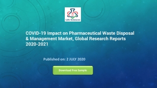 COVID-19 Impact on Pharmaceutical Waste Disposal & Management Market, Global Research Reports 2020-2021