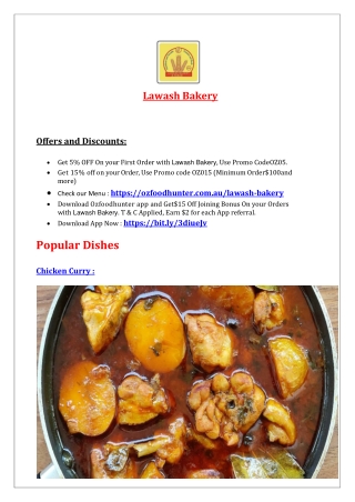 Lawash Bakery takeaway menu - 5% OFF - Kebabs Thebarton, SA