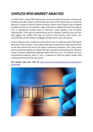 CHIPLESS RFID MARKET ANALYSIS