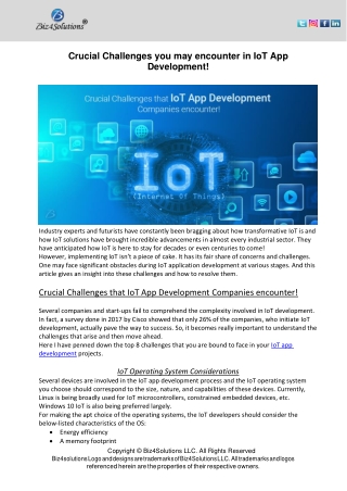 Crucial Challenges you may encounter in IoT App Development!