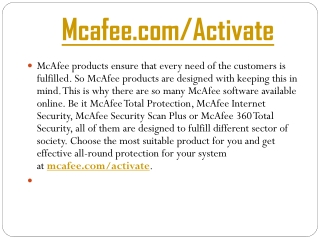 Mcafee.com/Activate