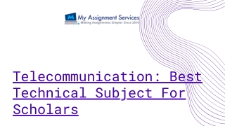 Telecommunication Assignment Help by My Assignment Services