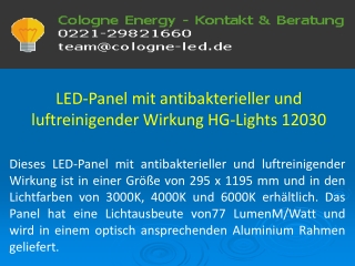 LED-Panel mit antibakterieller