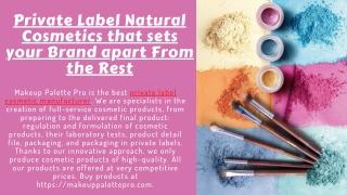 Private Label Natural Cosmetics that sets your Brand apart From the Rest