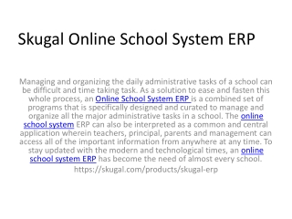 Skugal Online School System ERP