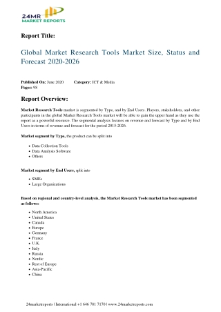 Market research tools size estimated to observe significant growth by 2026