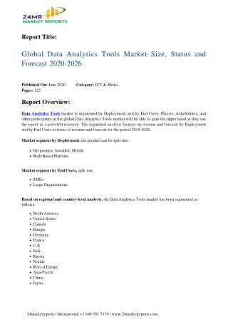 Data analytics tools size estimated to observe significant growth by 2026