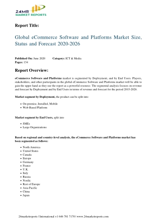 E commerce software and platforms size estimated to observe significant growth by 2026