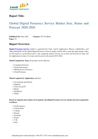 Digital forensics service analysis, growth drivers, trends, and forecast till 2026