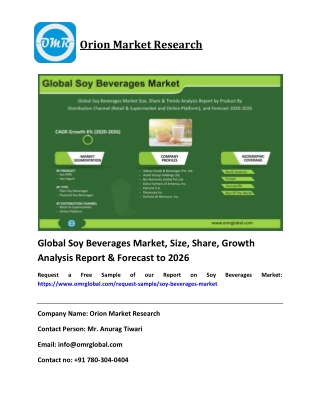 Global Soy Beverages Market Share, Trends & Forecast to 2020-2026