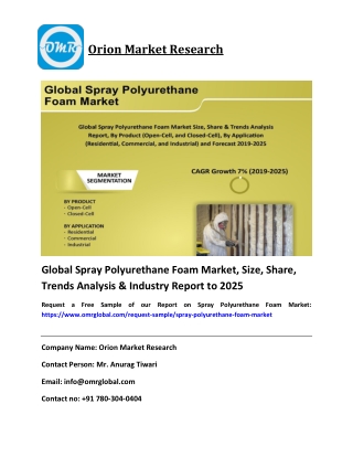 Global Spray Polyurethane Foam Market Size, Share, Forecast 2019-2025