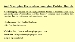 Web Scrapping Focused on Emerging Fashion Brands