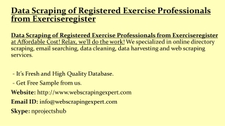 Data Scraping of Registered Exercise Professionals from Exerciseregister