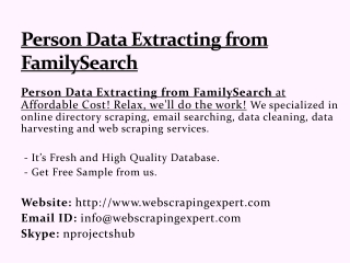 Person Data Extracting from FamilySearch